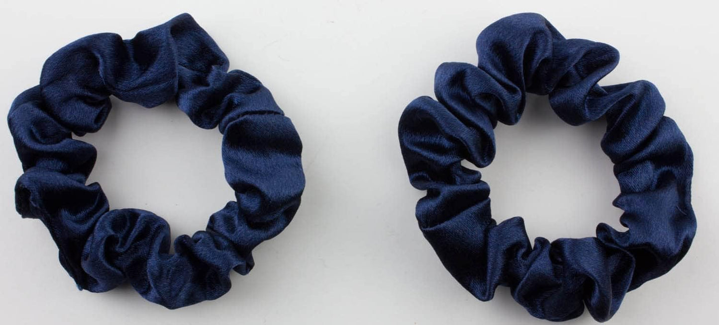 2 pcs Small plain satin hair  scrunchies