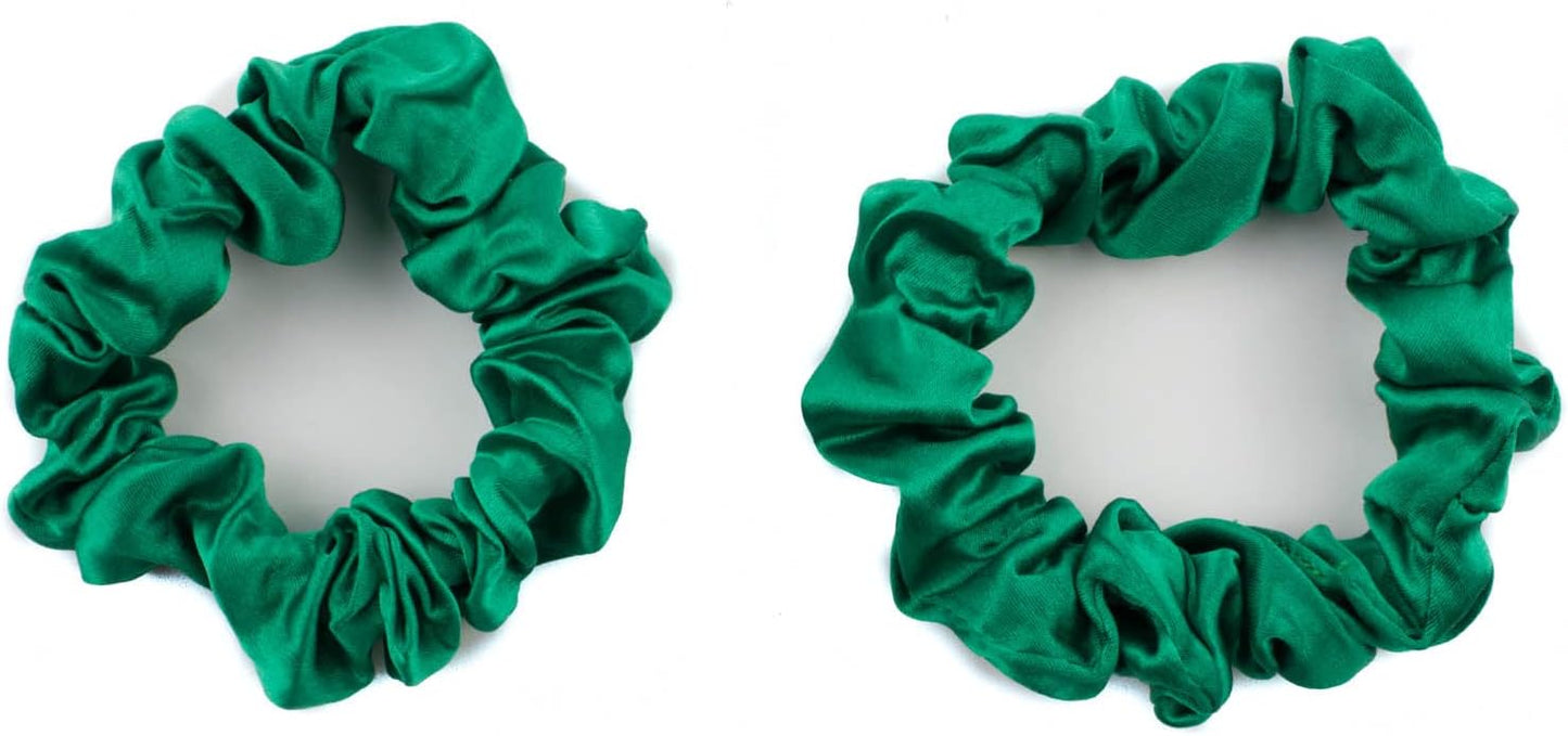 2 pcs Small plain satin hair  scrunchies