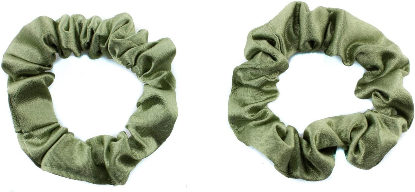 2 pcs Small plain satin hair  scrunchies