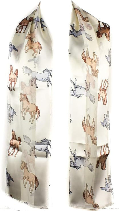 Horse print soft silky scarf