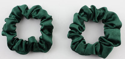 2 pcs Small plain satin hair  scrunchies