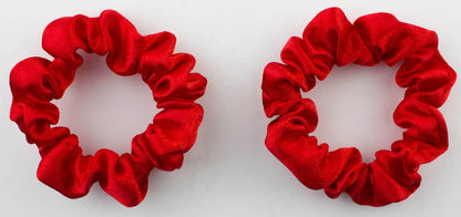 2 pcs Small plain satin hair  scrunchies