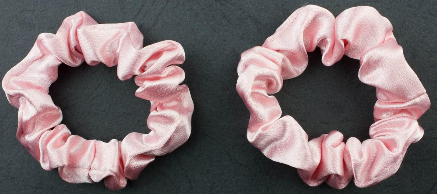 2 pcs Small plain satin hair  scrunchies