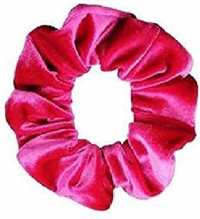 Large Fuchsia Pink Velvet Scrunchie Soft Smooth Premium Hair Tie Ponytail Holder for Women Girls Thick Hair Stylish Hair Band