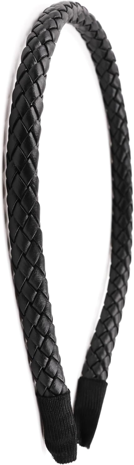 Braided  PU faux leather headband