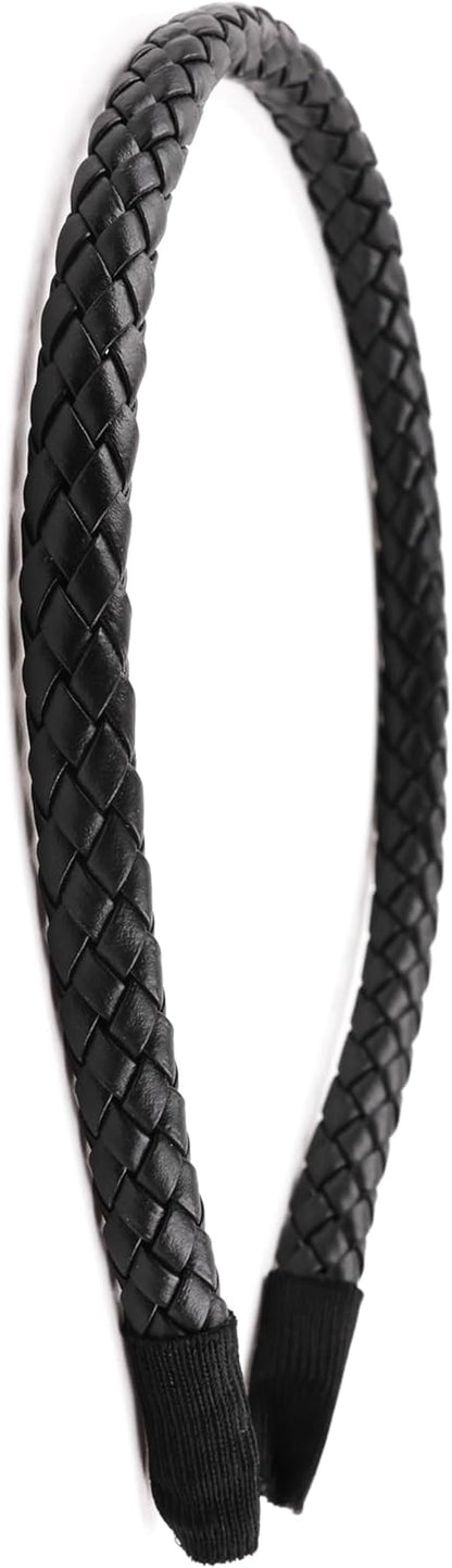 Braided  PU faux leather headband