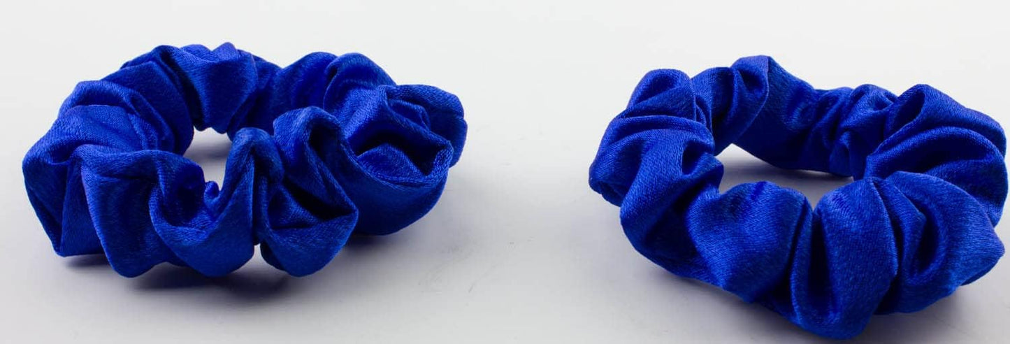 2 pcs Small plain satin hair  scrunchies