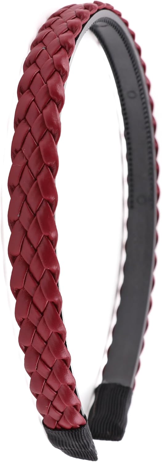 Twist braided faux leather headband