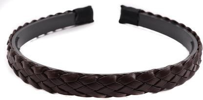 Twist braided faux leather headband