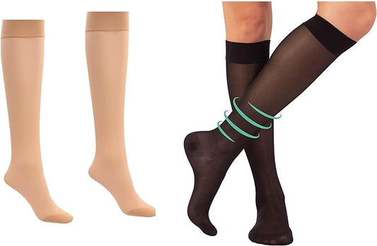 2 Pair knee High Comfort Socks flight socks
