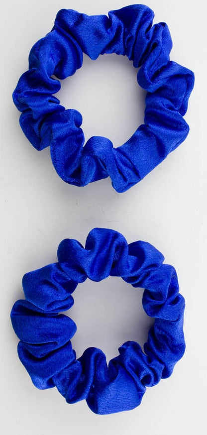 2 pcs Small plain satin hair  scrunchies