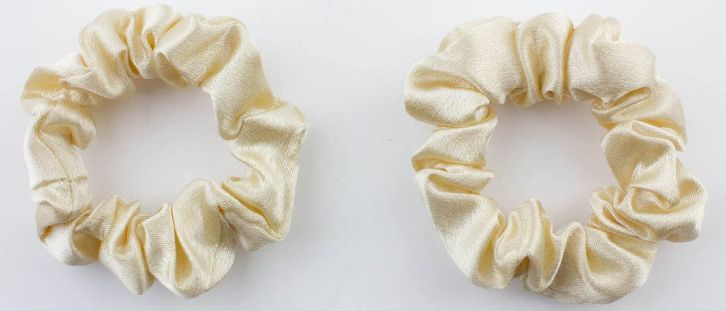 2 pcs Small plain satin hair  scrunchies
