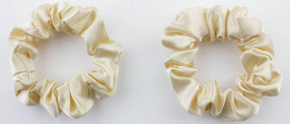2 pcs Small plain satin hair  scrunchies