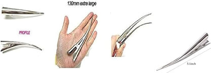 Set of 2 Long Silver Metal Beak Hair Clips Concorde Pelican Alligator Hair Grip for Women Hair Updos Styling Accessories