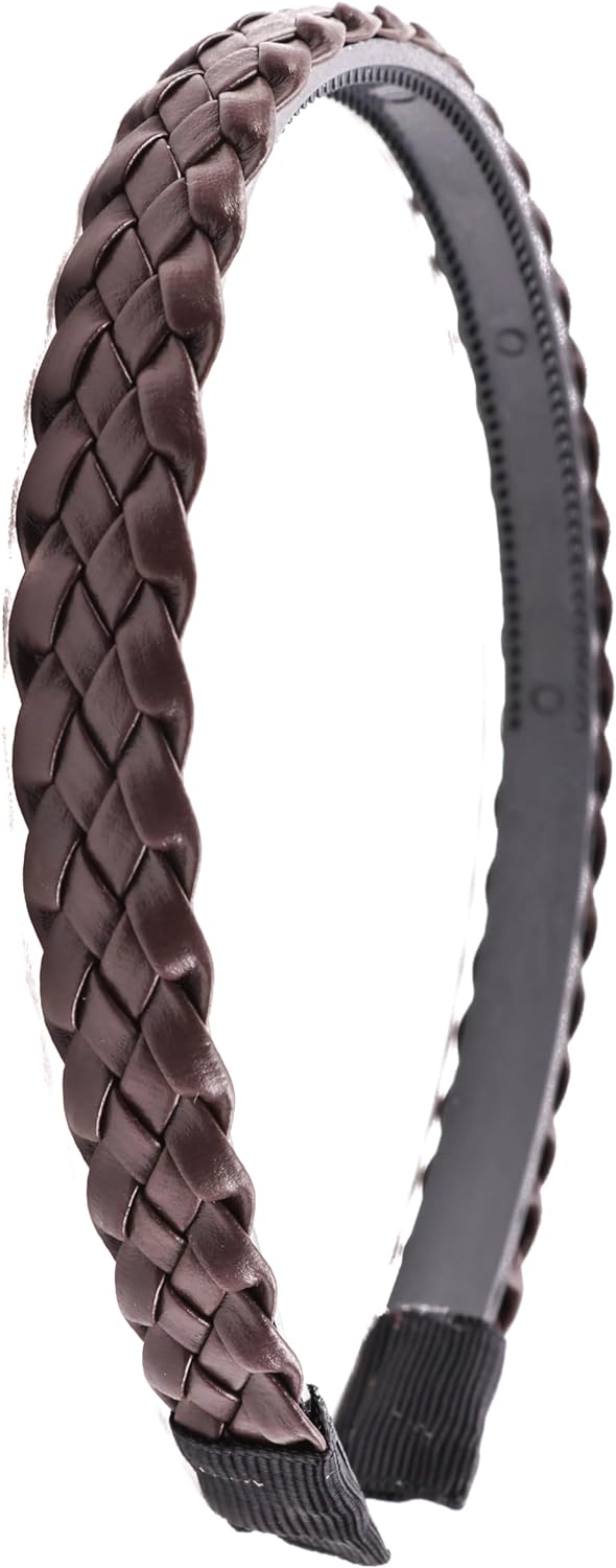 Twist braided faux leather headband