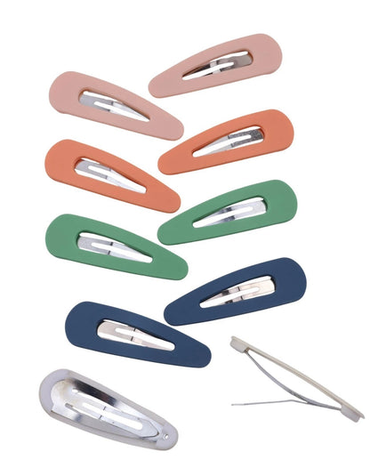 Solid Snap Hair Clips – Matte Square & Rectangle Hair Clips for Women & Girls (10 Pack / 5 Pairs)
