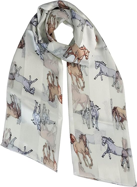 Horse print soft silky scarf