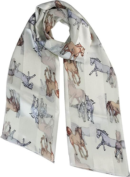 Horse print soft silky scarf