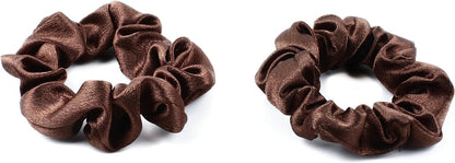 2 pcs Small plain satin hair  scrunchies
