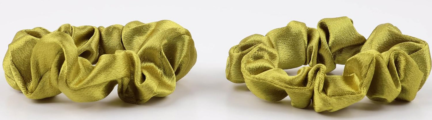 2 pcs Small plain satin hair  scrunchies