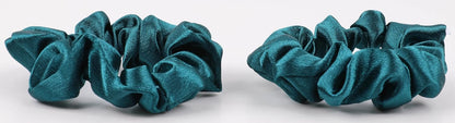 2 pcs Small plain satin hair  scrunchies