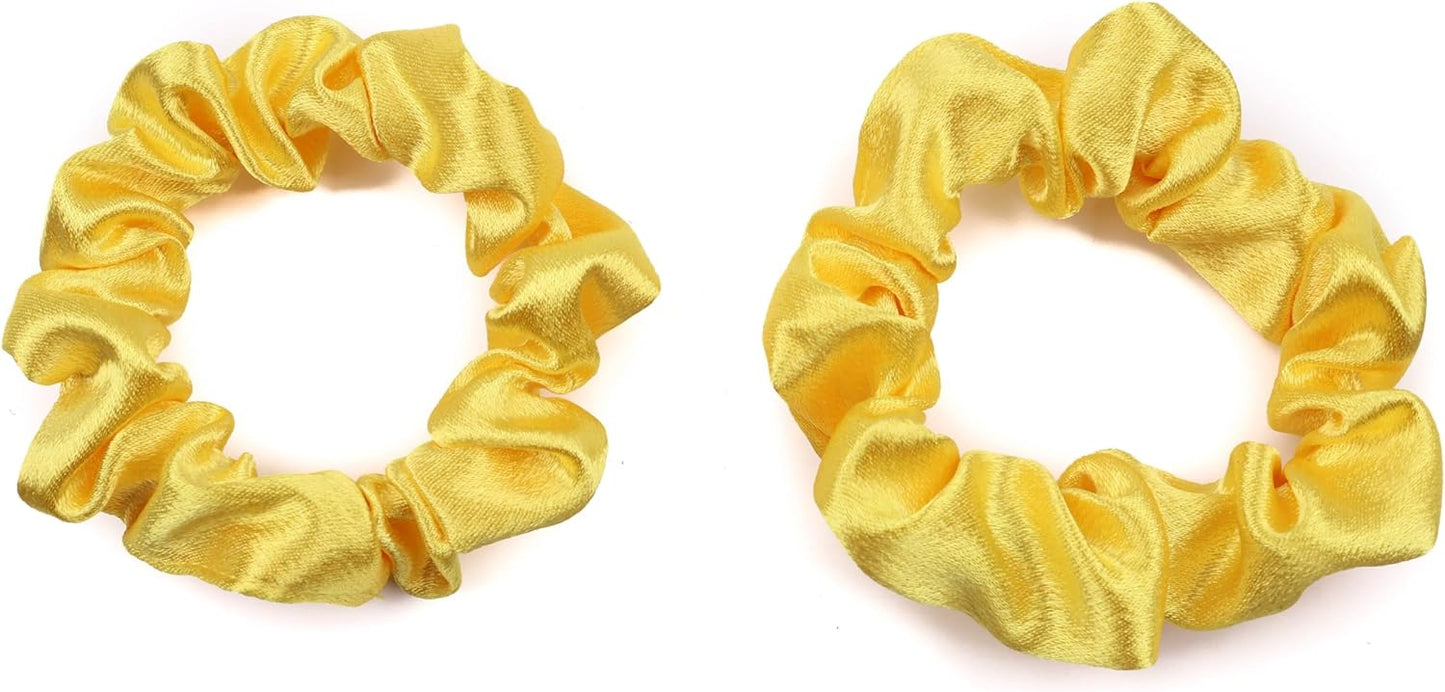 2 pcs Small plain satin hair  scrunchies