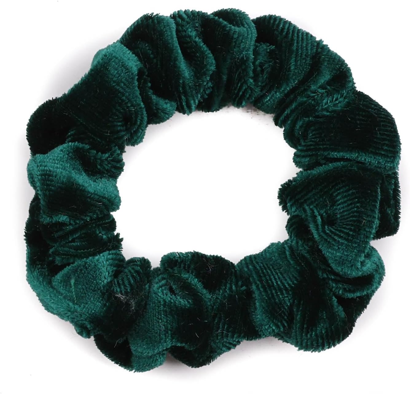 2 Pcs Velvet Hair Scrunchies for Girls & Women – Soft Skinny Small Hair Ties for Thin Hair, Stretchy Ponytail Bands (Green & Burgundy) Comfortable Daily Use Hair Accessories