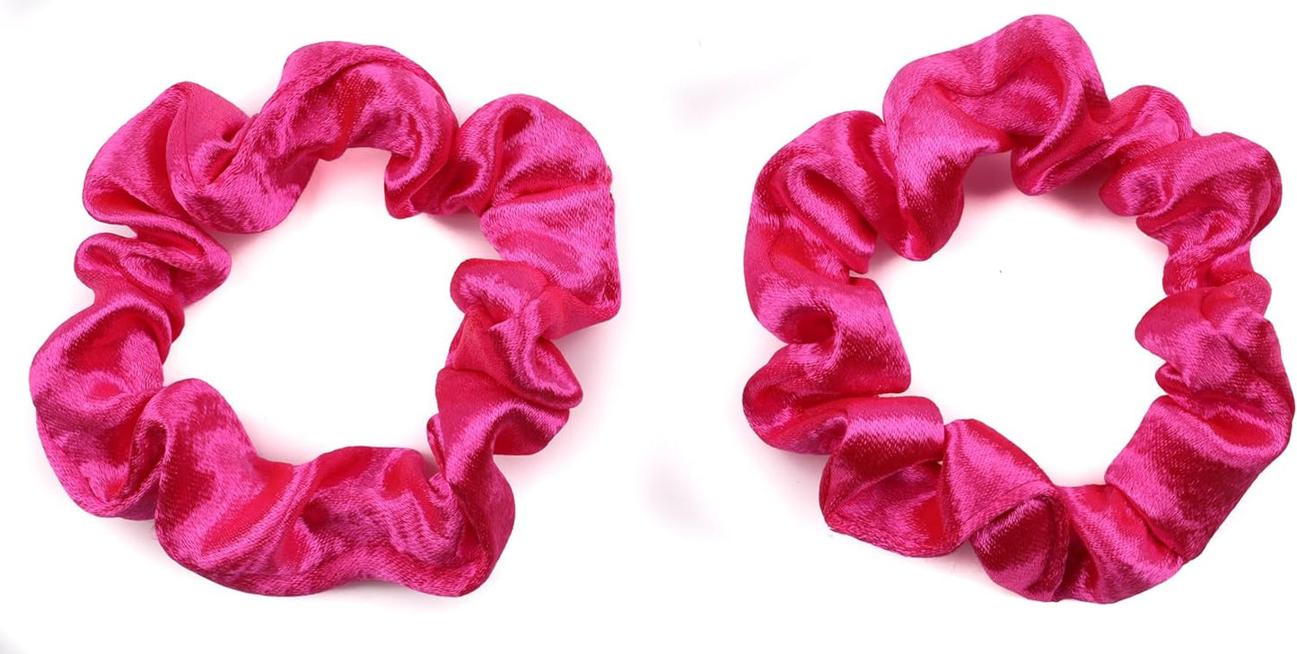 2 pcs Small plain satin hair  scrunchies