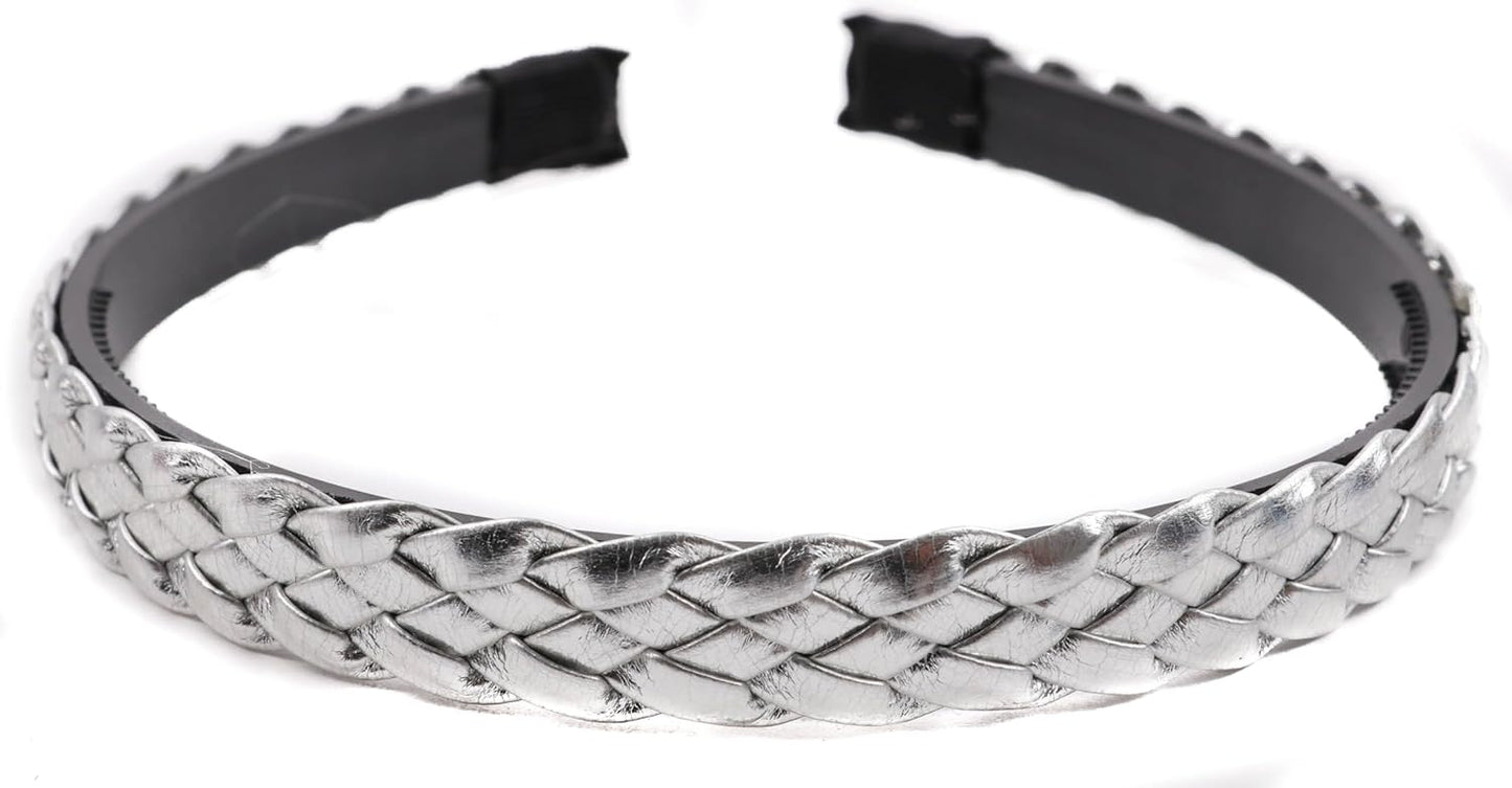 Twist braided faux leather headband