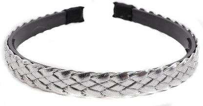 Twist braided faux leather headband