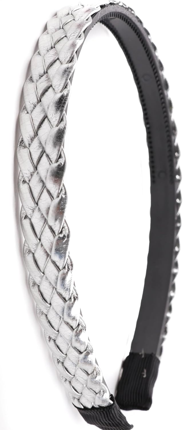 Twist braided faux leather headband