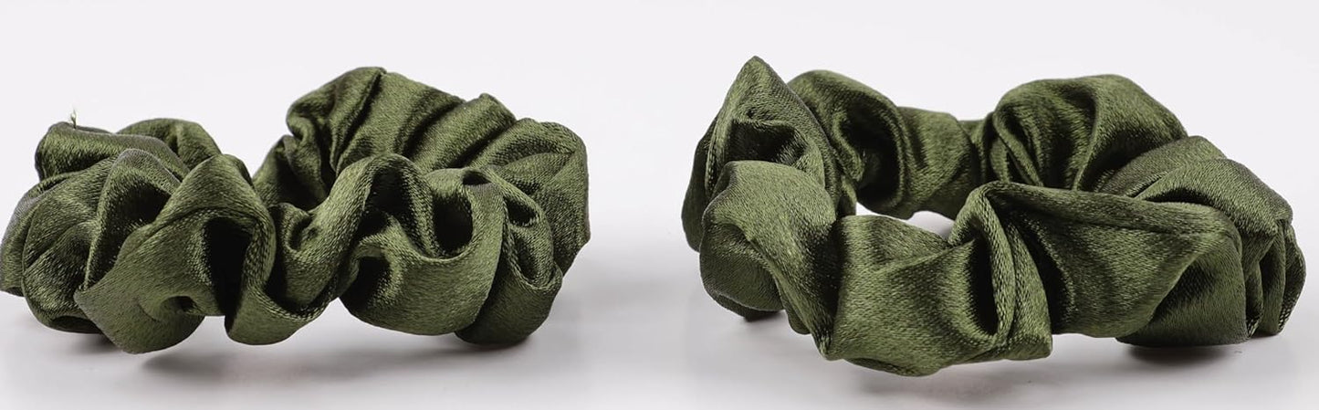 2 pcs Small plain satin hair  scrunchies
