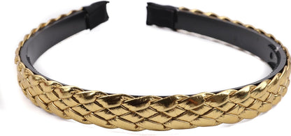 Twist braided faux leather headband