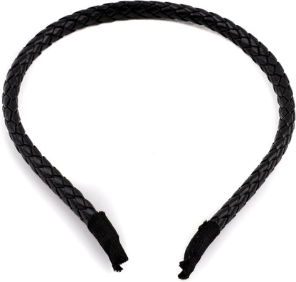 Braided  PU faux leather headband