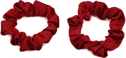 2pcs small luxurious satin hair tie