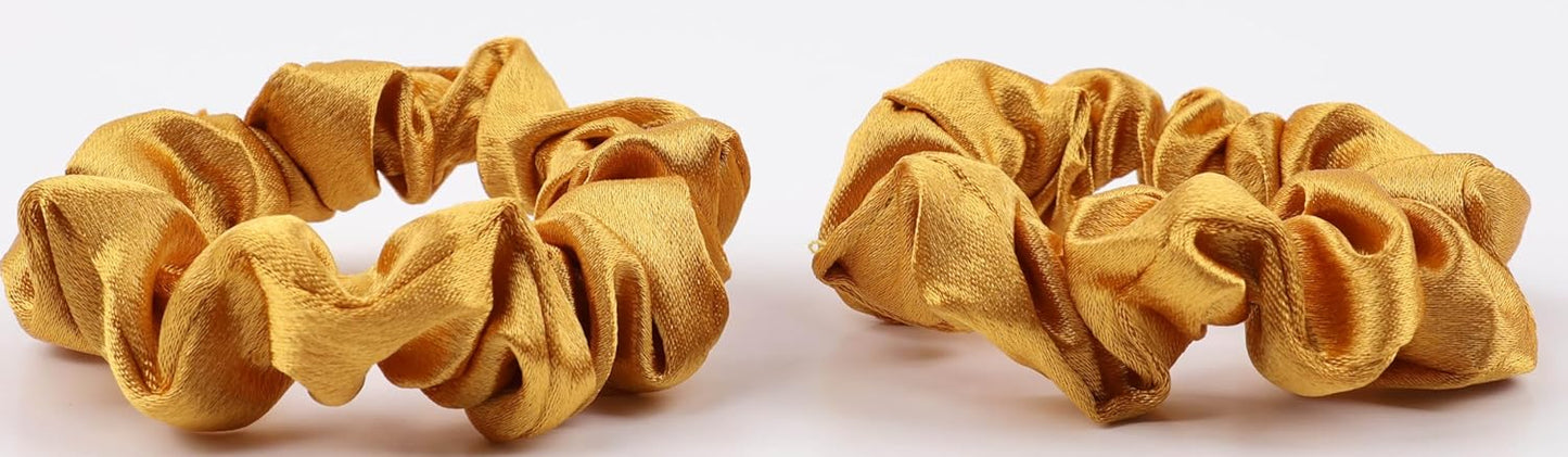 2 pcs Small plain satin hair  scrunchies