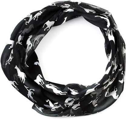 Horse print soft silky scarf
