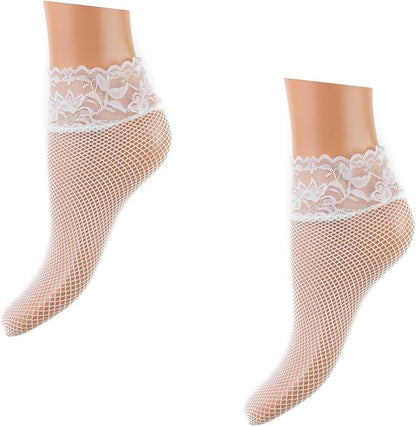 Fishnet ankle Socks Lace top