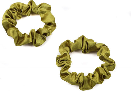 2 pcs Small plain satin hair  scrunchies