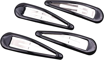 Large Epoxy Hair Snap Clips (4-Pack) - No-Slip Sleepies Barrettes for Women & Girls