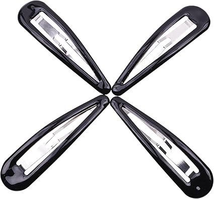 Large Epoxy Hair Snap Clips (4-Pack) - No-Slip Sleepies Barrettes for Women & Girls