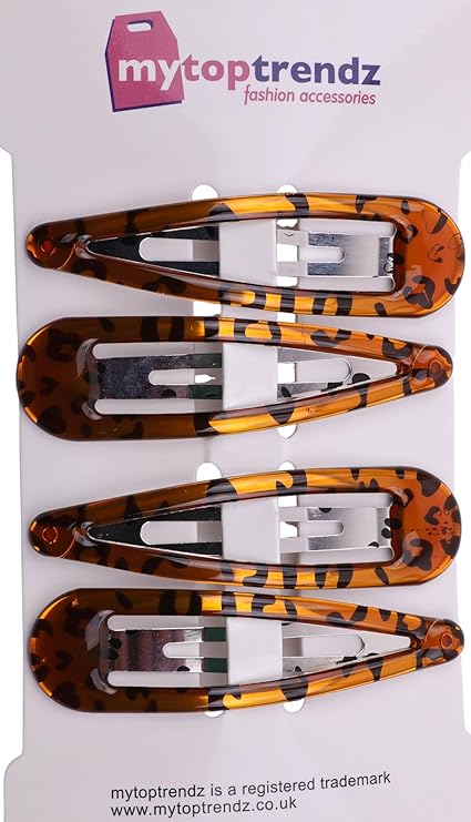 Large Epoxy Hair Snap Clips (4-Pack) - No-Slip Sleepies Barrettes for Women & Girls