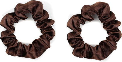 2 pcs Small plain satin hair  scrunchies