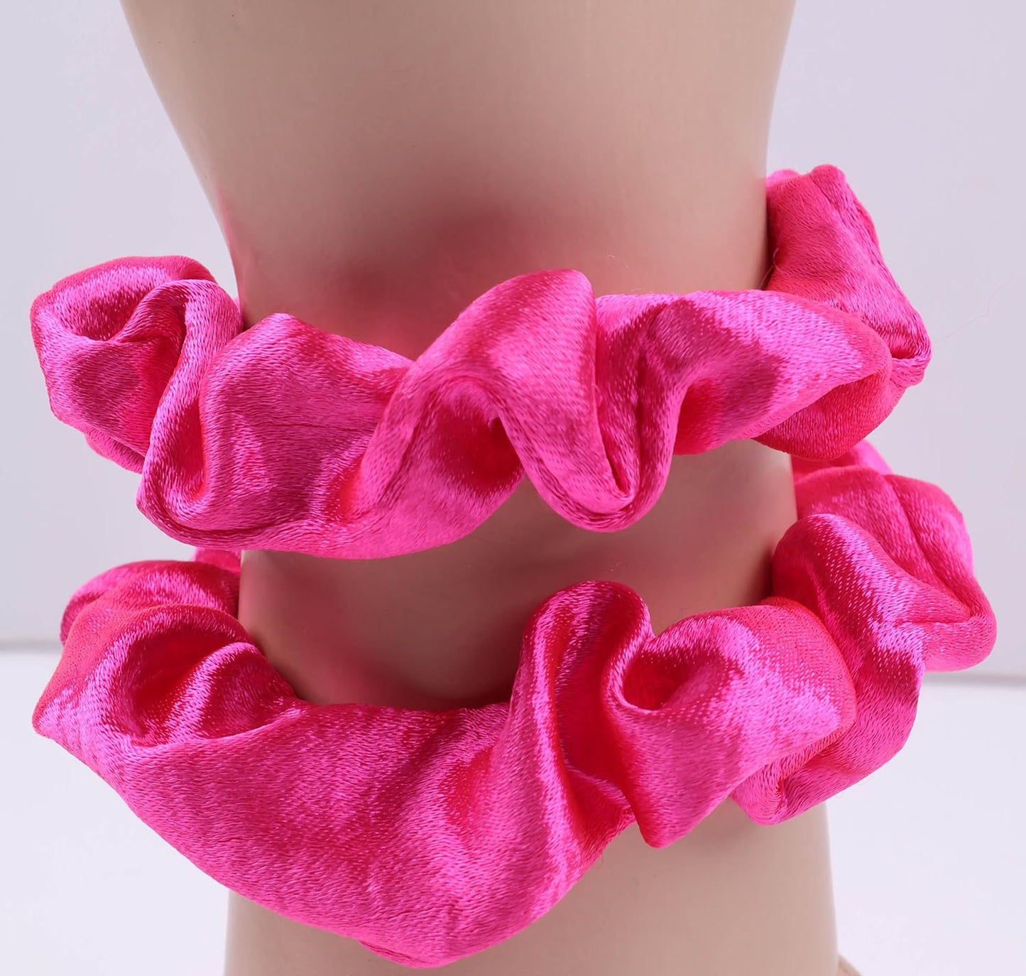 2 pcs Small plain satin hair  scrunchies