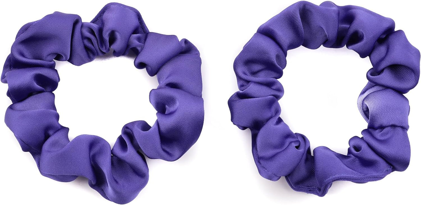 2pcs small luxurious satin hair tie
