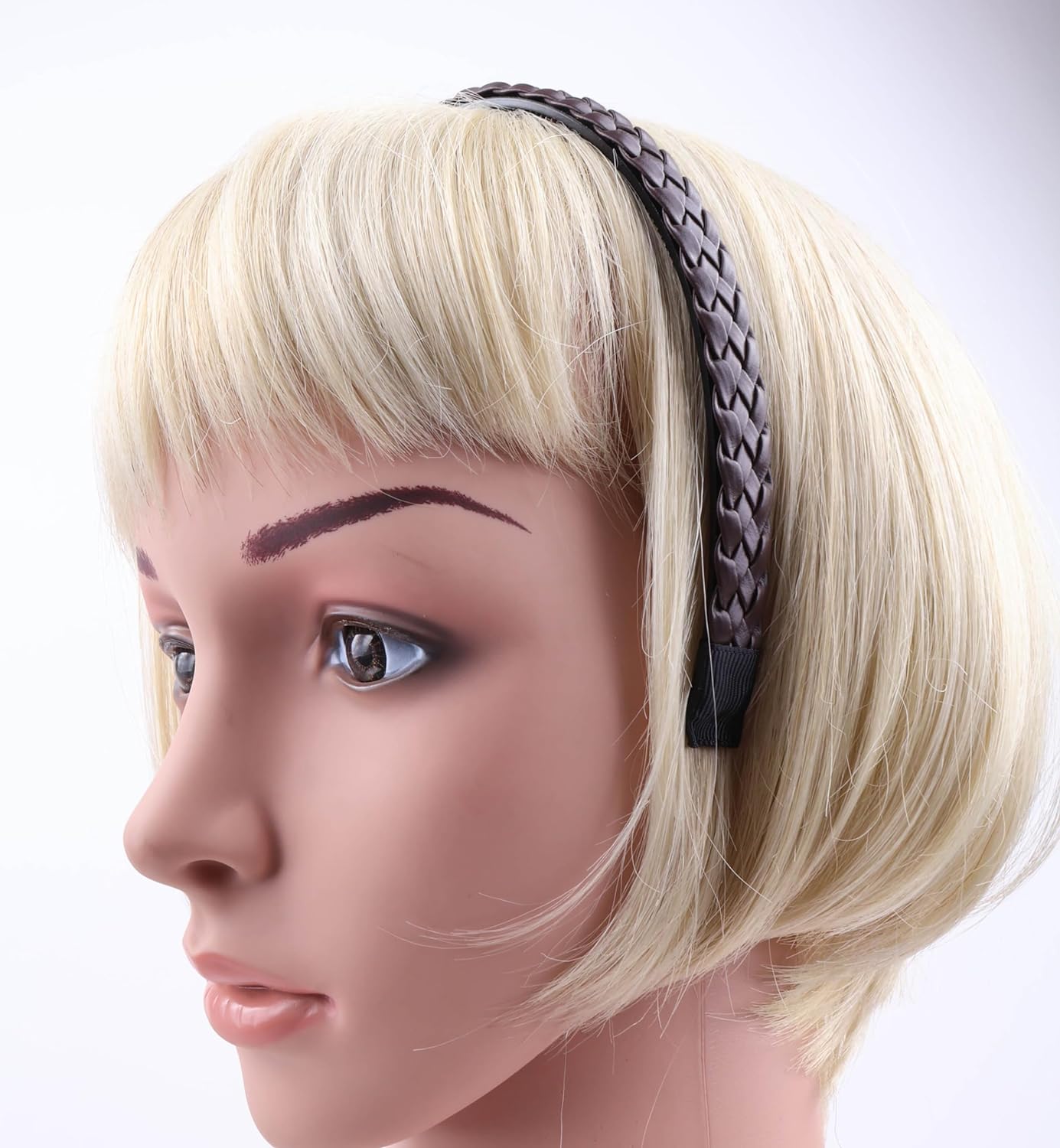Twist braided faux leather headband