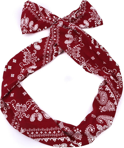 Paisley bandana printed bow knotted headband