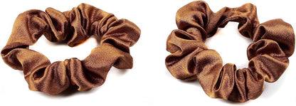2 pcs Small plain satin hair  scrunchies