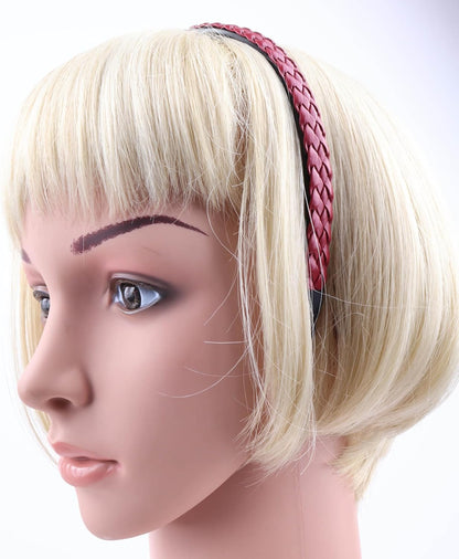 Twist braided faux leather headband