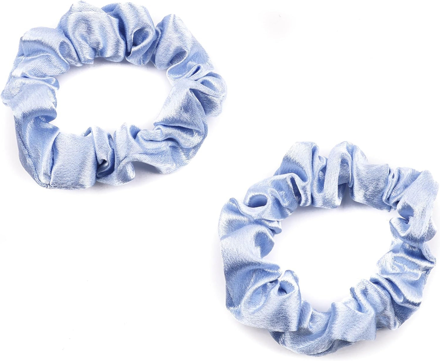2 pcs Small plain satin hair  scrunchies